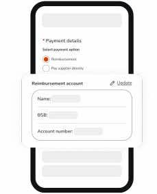 Choosing reimbursement or direct to vendor Screen